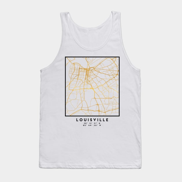 LOUISVILLE KENTUCKY CITY STREET MAP ART Tank Top by deificusArt